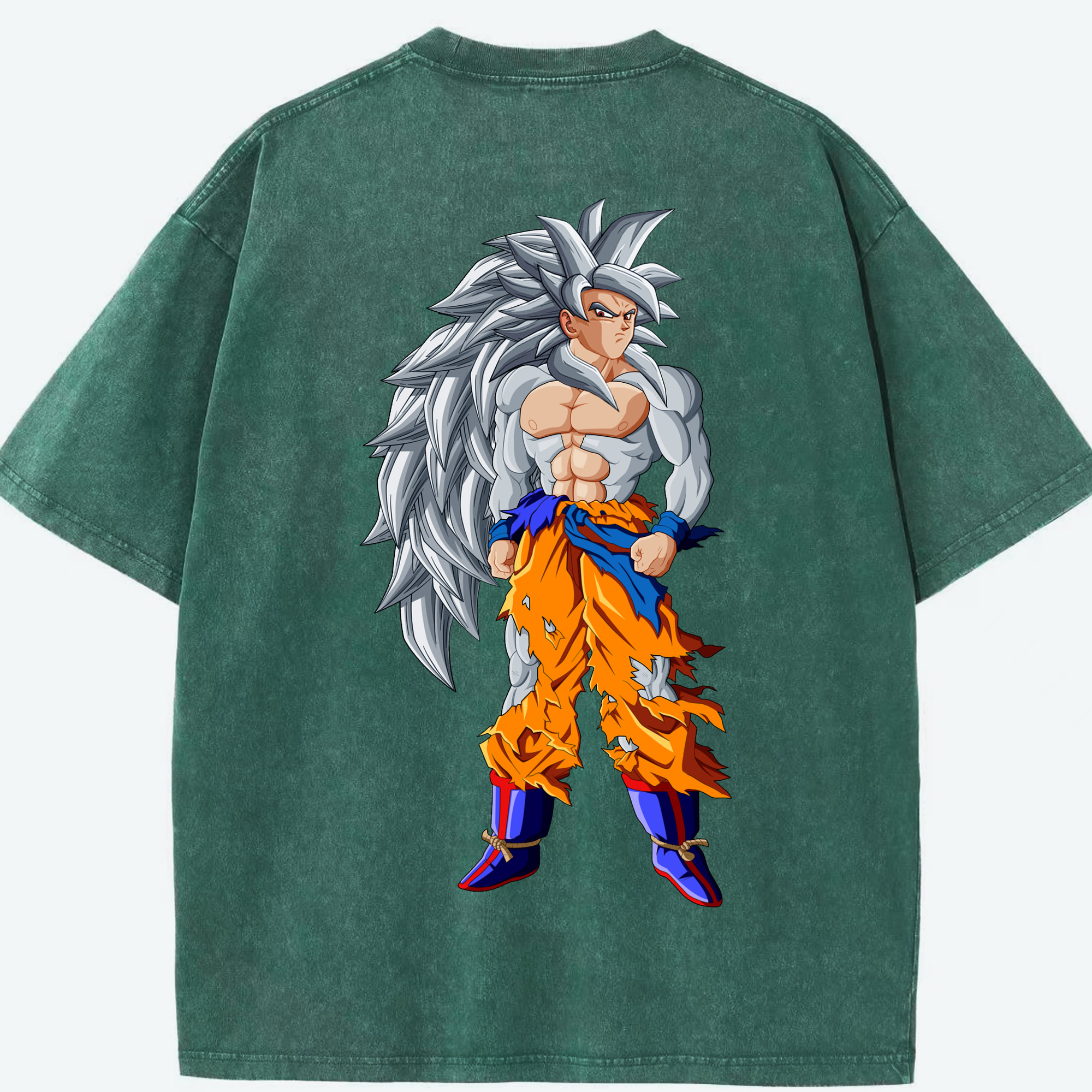 （画像用） ドラゴンボール 孫悟空（そん ごくう）Son Goku カカロット DRAGON BALL Kakarotto 綿100% ヴィンテージ風 半袖Tシャツ（背面プリント）